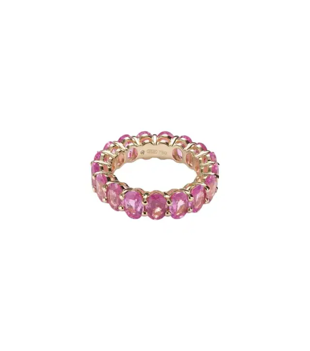 Shay Jewelry 18kt gold eternity ring with sapphires