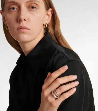 Spinelli Kilcollin Luna 18kt gold and sterling silver linked rings with white diamonds | Thumbnail 4