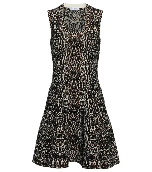 Alaïa Leopard-print jacquard minidress