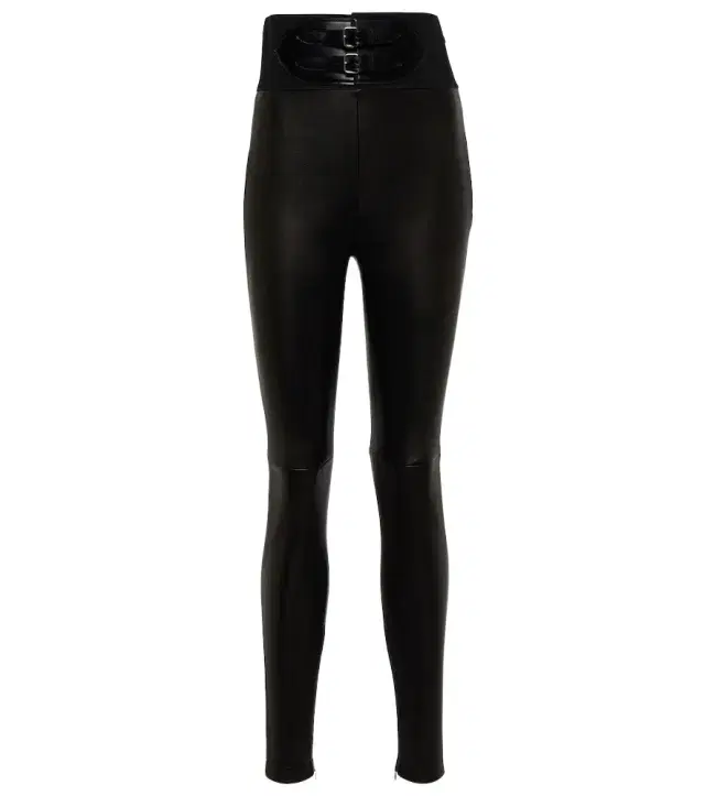 Alaia Alaïa Belted high-rise leather leggings