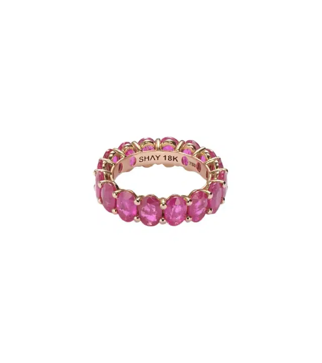 18kt gold eternity ring with rubies