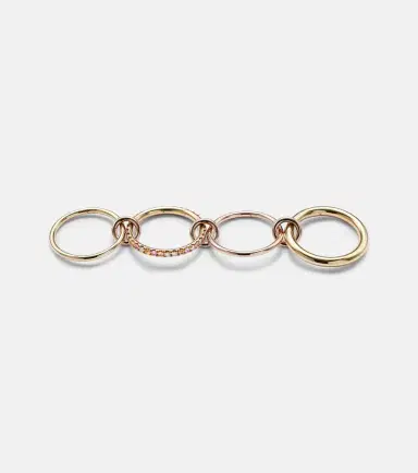 Spinelli Kilcollin Nimbus 18kt gold and rose gold linked rings with sapphires and diamonds | Thumbnail 2 Spinelli Kilcollin Nimbus 18kt gold and rose gold linked rings with sapphires and diamonds | Thumbnail 2