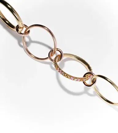 Spinelli Kilcollin Nimbus 18kt gold and rose gold linked rings with sapphires and diamonds | Thumbnail 5 Spinelli Kilcollin Nimbus 18kt gold and rose gold linked rings with sapphires and diamonds | Thumbnail 5
