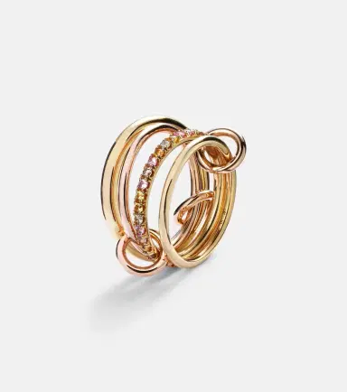 Spinelli Kilcollin Nimbus 18kt gold and rose gold linked rings with sapphires and diamonds | Thumbnail 6 Spinelli Kilcollin Nimbus 18kt gold and rose gold linked rings with sapphires and diamonds | Thumbnail 6