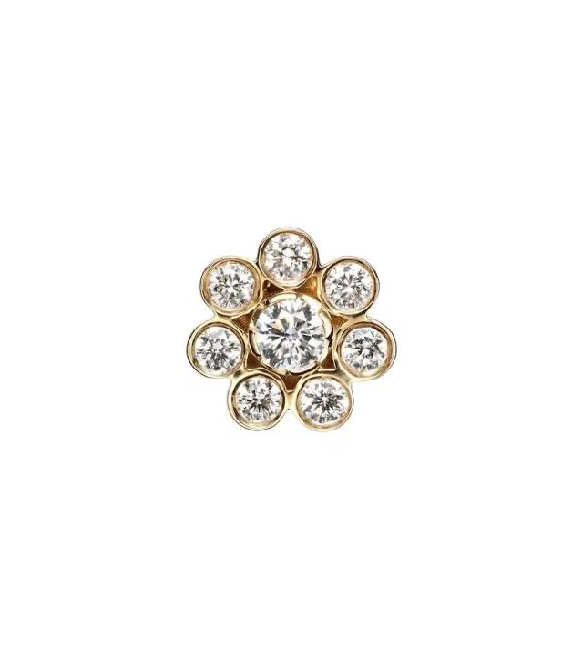Bellis single 18kt yellow gold earring with diamonds