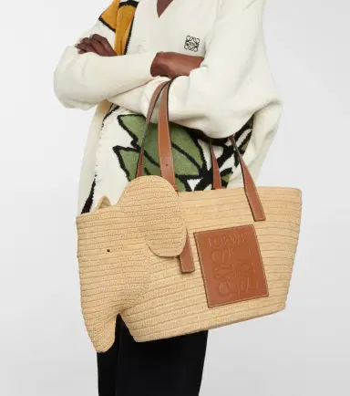 Loewe Elephant Basket raffia tote bag | Thumbnail 4
