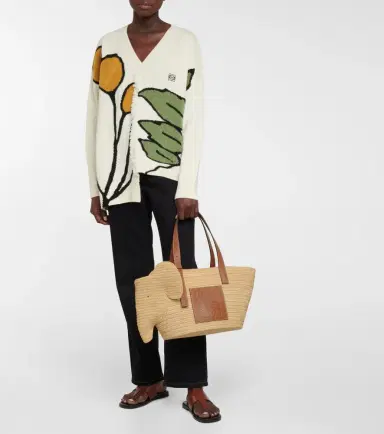 Loewe Elephant Basket raffia tote bag | Thumbnail 5