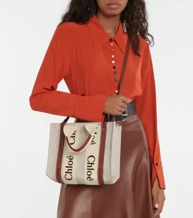 Chloé Chloé Woody Small canvas tote | Thumbnail 4 Chloé Chloé Woody Small canvas tote | Thumbnail 4