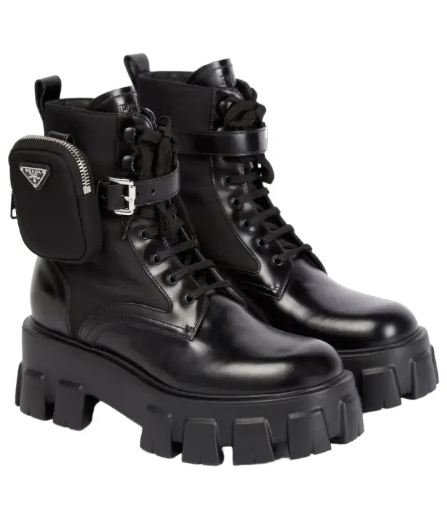 Prada Monolith leather ankle boots