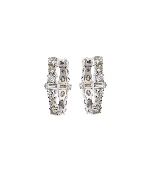 Ileana Makri Rivulet 18kt white gold hoop earrings with diamonds