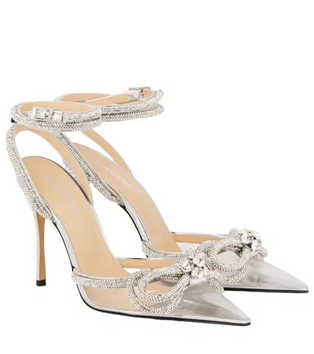 Double Bow embellished pumps