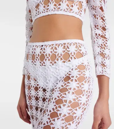Anna Kosturova Rosette crochet cotton midi skirt | Thumbnail 2