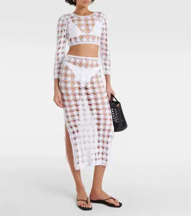 Anna Kosturova Rosette crochet cotton midi skirt | Thumbnail 5