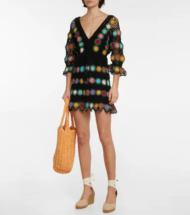 Anna Kosturova Bouquet crochet cotton minidress | Thumbnail 2
