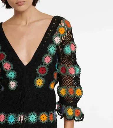 Anna Kosturova Bouquet crochet cotton minidress | Thumbnail 3