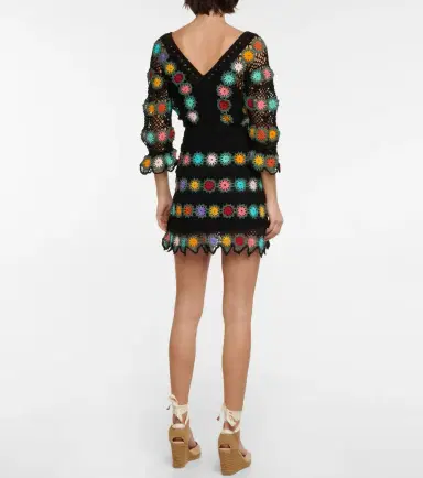 Anna Kosturova Bouquet crochet cotton minidress | Thumbnail 4