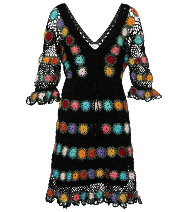 Anna Kosturova Bouquet crochet cotton minidress
