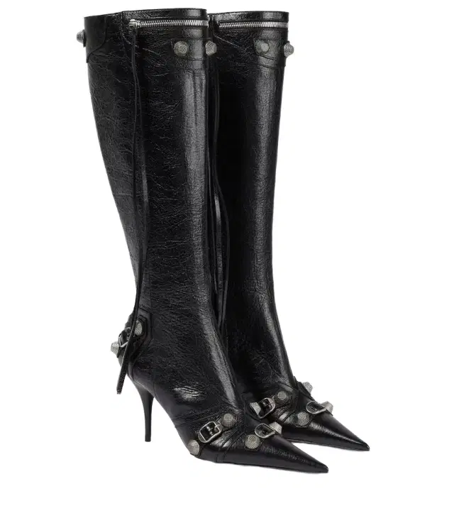 Balenciaga Cagole leather knee-high boots