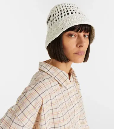 Prada Raffia-effect bucket hat | Thumbnail 4