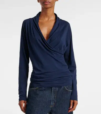 Velvet Meri cotton wrap top | Thumbnail 3