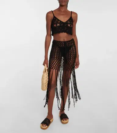 Anna Kosturova Bianca crochet crop top | Thumbnail 2