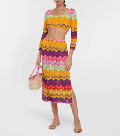 Anna Kosturova Chevron crochet crop top | Thumbnail 2