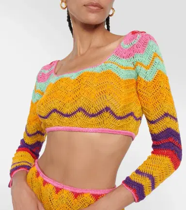 Anna Kosturova Chevron crochet crop top | Thumbnail 4
