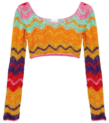 Anna Kosturova Chevron crochet crop top | Thumbnail 1
