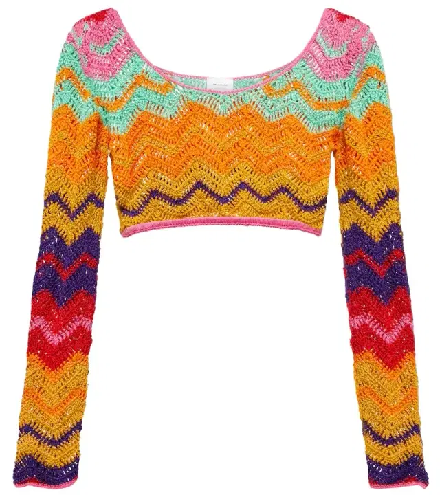 Anna Kosturova Chevron crochet crop top