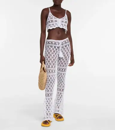 Anna Kosturova Bianca crochet crop top | Thumbnail 4
