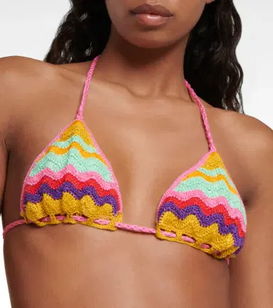 Anna Kosturova Crochet cotton bikini top | Thumbnail 3