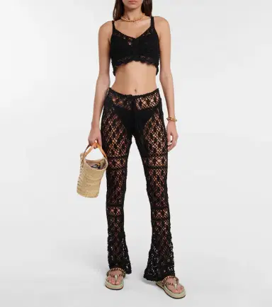 Anna Kosturova Bianca crocheted cotton pants | Thumbnail 3