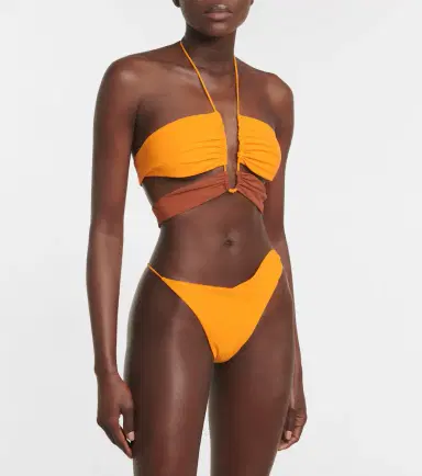 Nensi Dojaka Ruched halterneck bikini top | Thumbnail 3