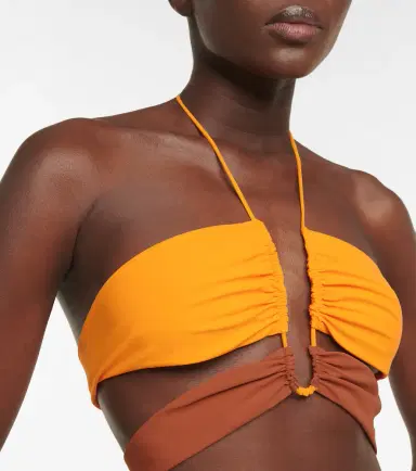 Nensi Dojaka Ruched halterneck bikini top | Thumbnail 4