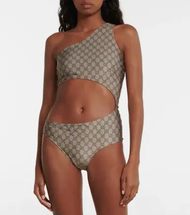 Gucci GG cutout one-shoulder swimsuit | Thumbnail 2