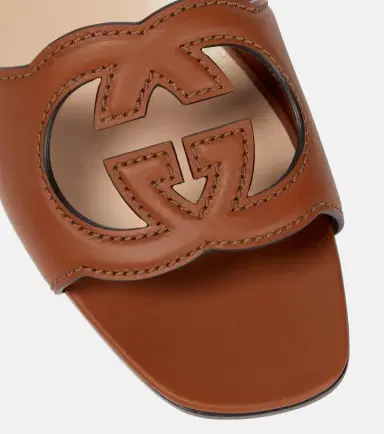 Gucci Interlocking G cutout leather sandals | Thumbnail 2