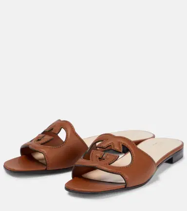 Gucci Interlocking G cutout leather sandals | Thumbnail 3