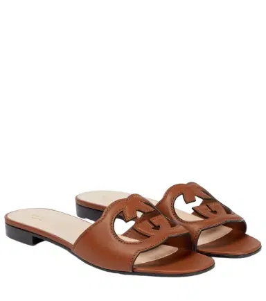 Gucci Interlocking G cutout leather sandals | Thumbnail 1