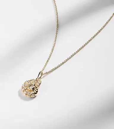 Sydney Evan Nautilus Shell 14kt gold pendant necklace with diamonds | Thumbnail 6