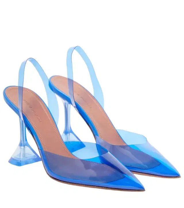 Amina Muaddi Holli Glass PVC slingback pumps