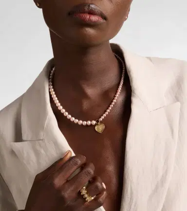 Sydney Evan 14kt gold necklace with pearls | Thumbnail 4