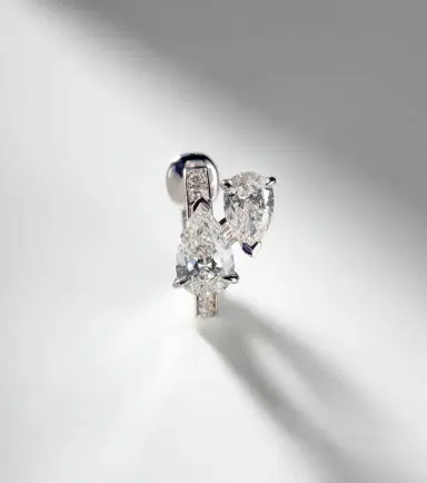Repossi Serti Sur Vide 24kt white gold single earring with diamonds | Thumbnail 5 Repossi Serti Sur Vide 24kt white gold single earring with diamonds | Thumbnail 5