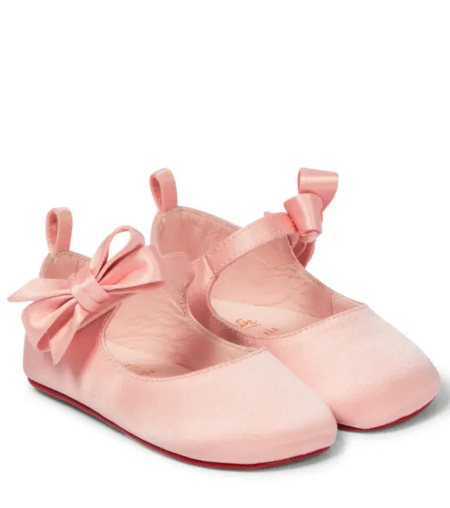 Christian Louboutin Kids Baby Lou Babe satin ballet flats