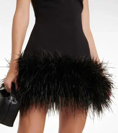Safiyaa Strapless feather-trimmed minidress | Thumbnail 5