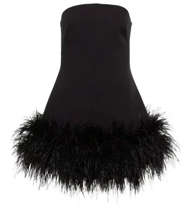Safiyaa Strapless feather-trimmed minidress | Thumbnail 1