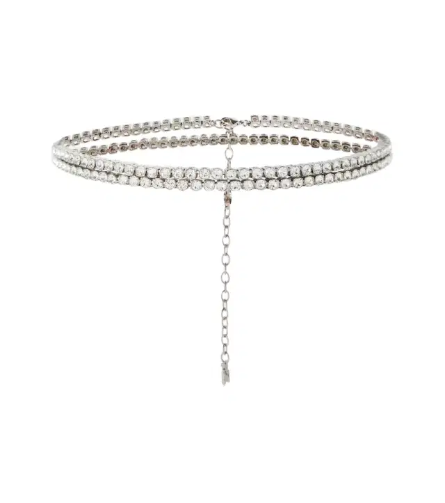 Amina Muaddi Crystal-embellished waist chain