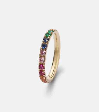 Sydney Evan Rainbow Large 14kt gold eternity ring with sapphires, rubies, amethysts, and emeralds | Thumbnail 2 Sydney Evan Rainbow Large 14kt gold eternity ring with sapphires, rubies, amethysts, and emeralds | Thumbnail 2