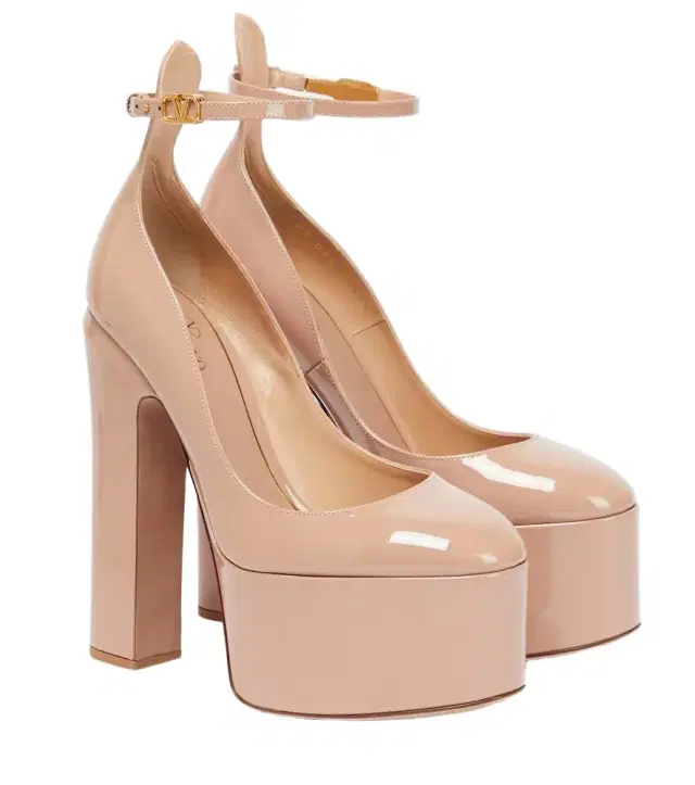 Valentino Garavani Tan-Go patent leather platform pumps