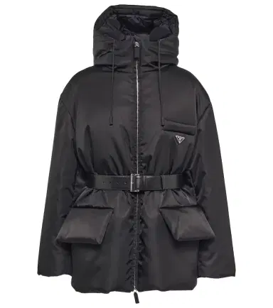 Prada Re-Nylon gabardine down jacket | Thumbnail 1 Prada Re-Nylon gabardine down jacket | Thumbnail 1