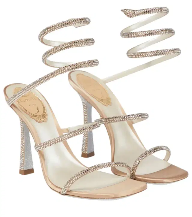 René Caovilla Cleo embellished satin sandals